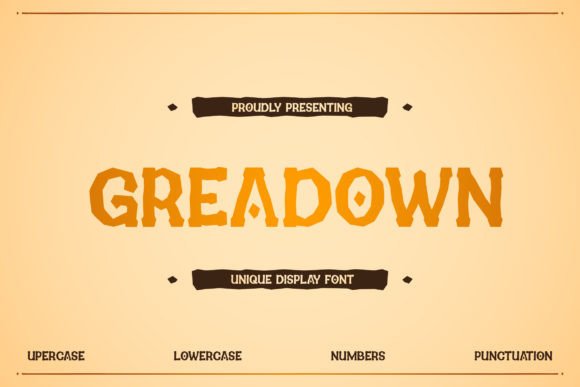 Greadown: A Vintage Display Font for Digital Creativity